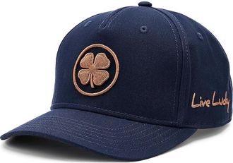 Black Clover Inner Luck 6 Adjustable Hat Baseball Caps Navy Hat/Camel Clover, Cotton