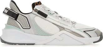 Fendi Multicolor Leather And Fabric Flow Sneakers