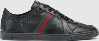 Gucci Womens Stretch Low-top Sneaker, Black, Leather