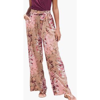 Lascana Patterned Pants in Taupe Berry at Nordstrom, Size 10