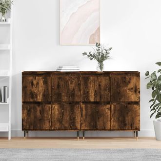 vidaXL Aparadores 2 Piezas Madera Contrachapada Roble Ahumado Vidaxl