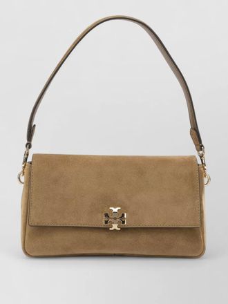Tory Burch suede shoulder bag gold tone hardware strap