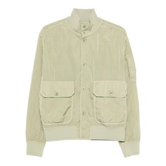 C.P. Company Bomber Jackets, male, Green, Size: M Chrome-R Button Bomber Jacket