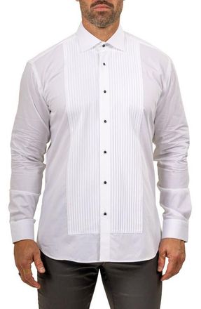 Maceoo Ceremony Cotton Tuxedo Shirt in White at Nordstrom, Size 4
