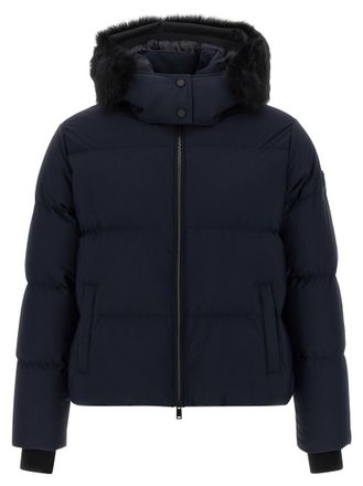Moose Knuckles Blue Solid Hood Jacket