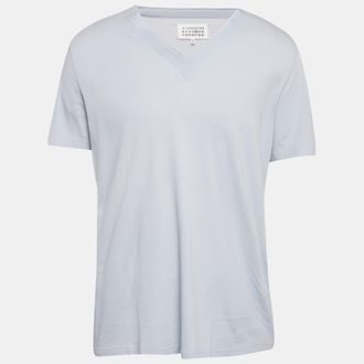 Maison Margiela Maison Martin Margiela Blue Jersey V-Neck T-Shirt