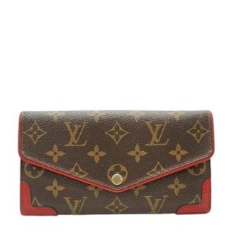 Louis Vuitton Pre-owned Wallets, female, Brown, Size: ONE SIZE Pre-owned Monogram Portefeuille Sarah Retiro Cherry Red Long Wallet