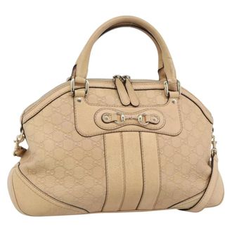 Gucci New Pelham Tote Guccissima Leather Beige Leather Handbag (Pre-Owned)