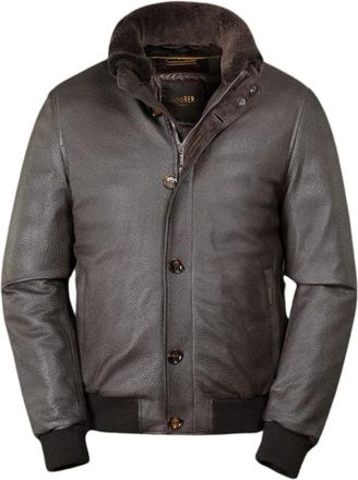 Moorer Precious Padded Bomber Jacket - Heren - Gewatteerde jassen - Bruin - XL - Leer - Jassen
