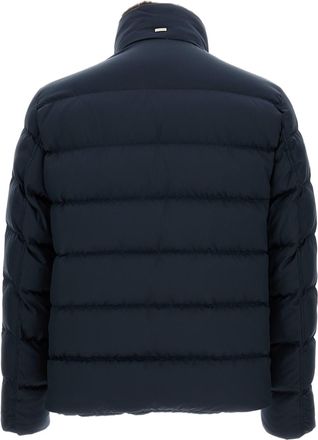Herno Blue Arendelle Faux Fur Bomber Jacket