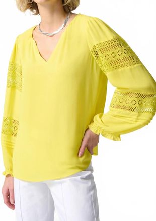 Joseph Ribkoff Georgette Puff Sleeve Top In Sunlight