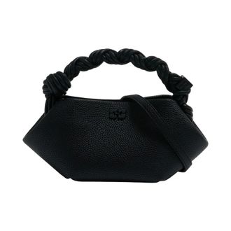 Ganni Handbags, female, Black, Size: ONE SIZE Grained Mini Bou Bag