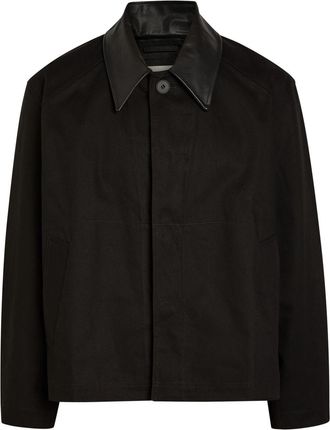 STUDIO NICHOLSON Dover Leather-collar Canvas Barn Jacket - Black - XS