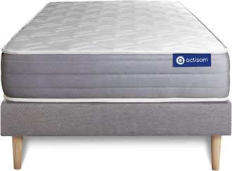 Actisom Actisom - Somier Gris + Colch&oacute;n Con L&aacute;tex Y Espuma Viscoel&aacute;stica 90 X 190