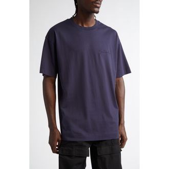 Givenchy Logo Embroidered T-Shirt in Dark Blue at Nordstrom, Size Xxx-Large