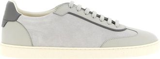 Brunello Cucinelli Zapatillas de Ante y Piel de Becerro Pulida - Shoes - Hombre - Gris - 40 EU