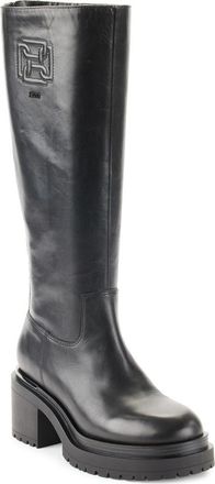 DKNY Paloma Logo Knee High Platform Boot in Black at Nordstrom Rack, Size 9.5