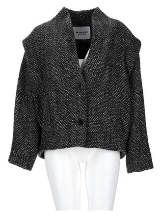 Isabel Marant Textured Grey Jacket with Cropped Silhouette and V-Neckline