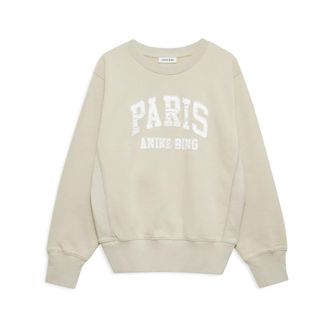 Anine Bing Sweatshirts, female, Beige, L, Harry Shrunken Sweatshirt Paris