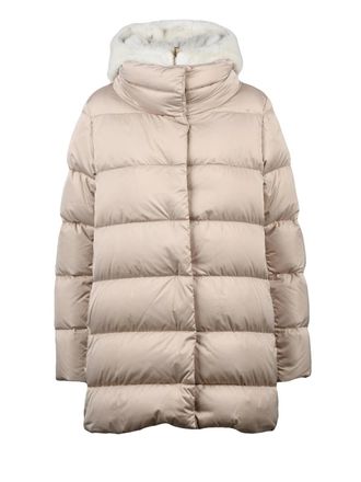 Herno Polyester Plush Hooded Down Jacket