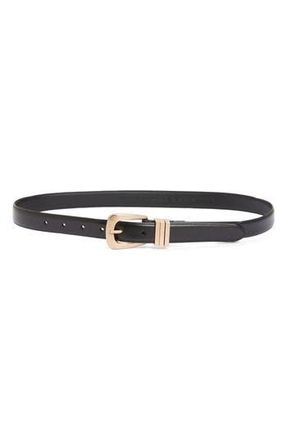 AllSaints Triple Keeper Leather Belt in Black/Gold at Nordstrom Rack, Size X-Large