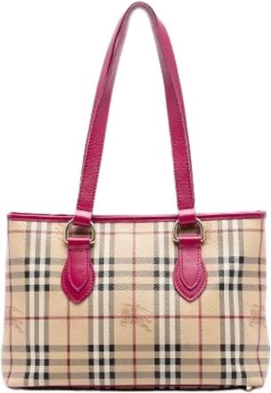 Burberry Pre-owned Handbags, female, Multicolor, Size: ONE SIZE Pre-owned Vintage Canvas Tote Bag