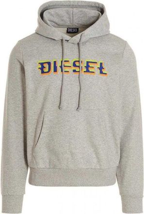 Diesel Mens Pixel Logo Hoodie (Grey) - Size Large