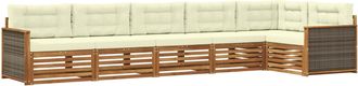vidaXL Conjunto De Sof&aacute;s De Exterior 6 Uds. Natural Y Crema Vidaxl
