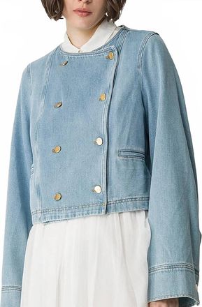 Forte_Forte Double Breasted Denim Jacket In Azure