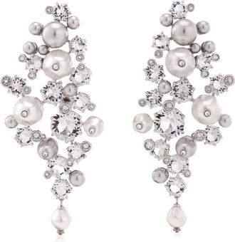 Swarovski Constella Crystal Pearl Clip Earrings