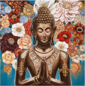 Schubiger M&ouml;bel Bild Buddha mit Blumen