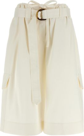 Zimmermann White Cotton Bermuda Womens Shorts