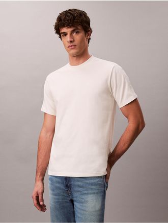 Calvin Klein Mens Logo Tape Classic T-Shirt - White/Natural - 2XL