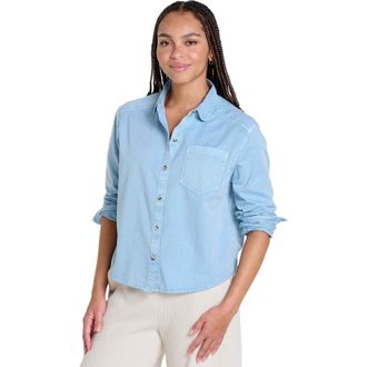 Toad & Co Womens Arroyo Twill Boxy Long Sleeve Shirt in Skyway at Nordstrom, Size X-Small