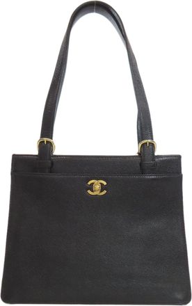 Chanel Black Leather Tote Bag (Pre-Owned)