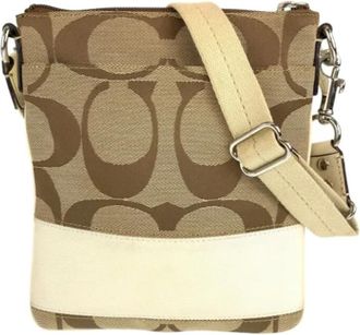 Coach Pre-owned Cross Body Bags, female, Brown, Size: ONE SIZE Pre-owned Canvas shoulder-bags