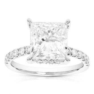 Vir Jewels 4.50 cttw Princess Lab Grown Diamond Engagement Ring in 14K White Gold For Women