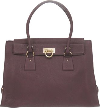 Ferragamo Purple Leather Tote Bag (Pre-Owned)