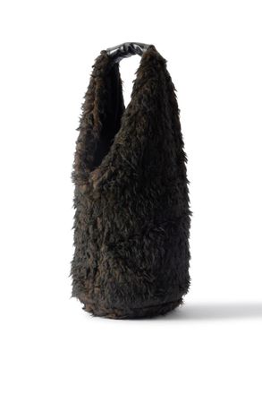 Our Legacy Drip Leather-Trimmed Plush Tote Bag