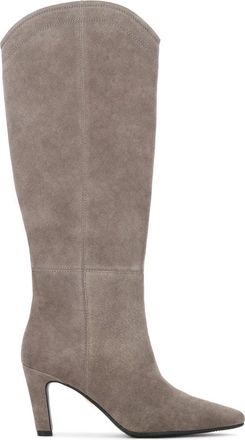 Kazar Grijze su&egrave;de hoge laarzen met hak - Dames - Laarzen met Hak - Grijs - 36 EU - Su&egrave;de - Schoenen