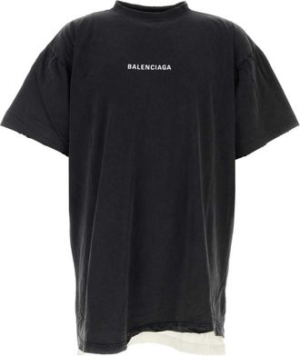 Balenciaga Grey Cotton Oversize T-shirt
