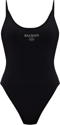 Balmain Costume da bagno con logo - Nero