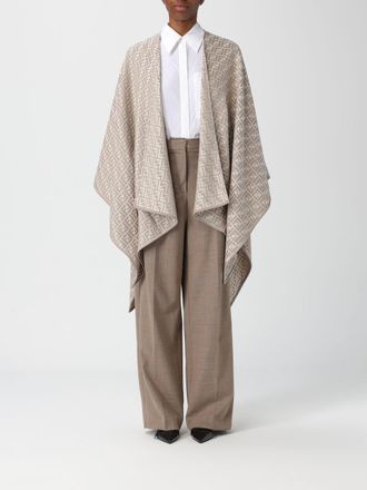Fendi Poncho all over ff Fendi in lana e seta