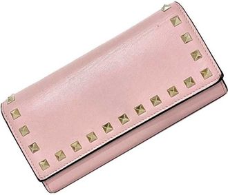 Valentino Garavani Pink Leather Long Wallet (Bi-Fold) (Pre-Owned)