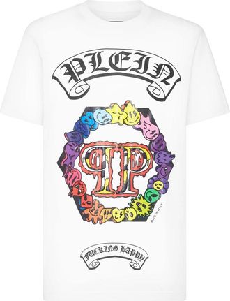 Philipp Plein T-Shirt Ronde Hals Smile - Heren - T-shirts - Wit - 2XL - Katoen - Tops