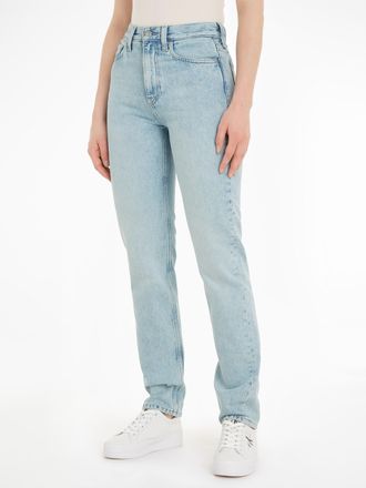 Calvin Klein Jeans Straight-Jeans CALVIN KLEIN JEANS AUTHENTIC SLIM STRAIGHT, Damen, Gr. 26, L&auml;nge 32, blau (light blau32), Denim/Jeans, Obermaterial: 100% Baumwolle, st