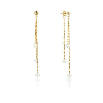Lily & Roo Gold Layered Pearl Drop Earrings
