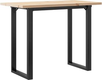 vidaXL Mesa De Comedor Marco O Madera Maciza Pino Acero 100x50x75,5 Cm Vidaxl