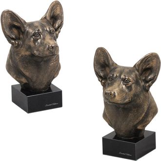 OEM Pembroke Welsh Corgi: Estatuilla De Perro, Busto Sobre Base De Piedra, Escultura, Trofeo Para Exposici&oacute;n De Perros De Art-dog