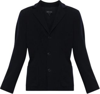 Giorgio Armani Wol Blazer - Heren - Blazers - Blauw - 2XL - Wol - Jassen